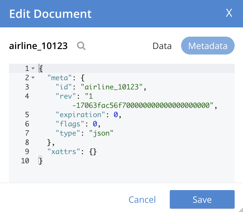 The Edit Document dialog showing document metadata