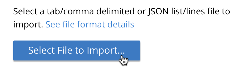 Select File to Import button