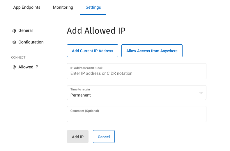 Add allowed IP