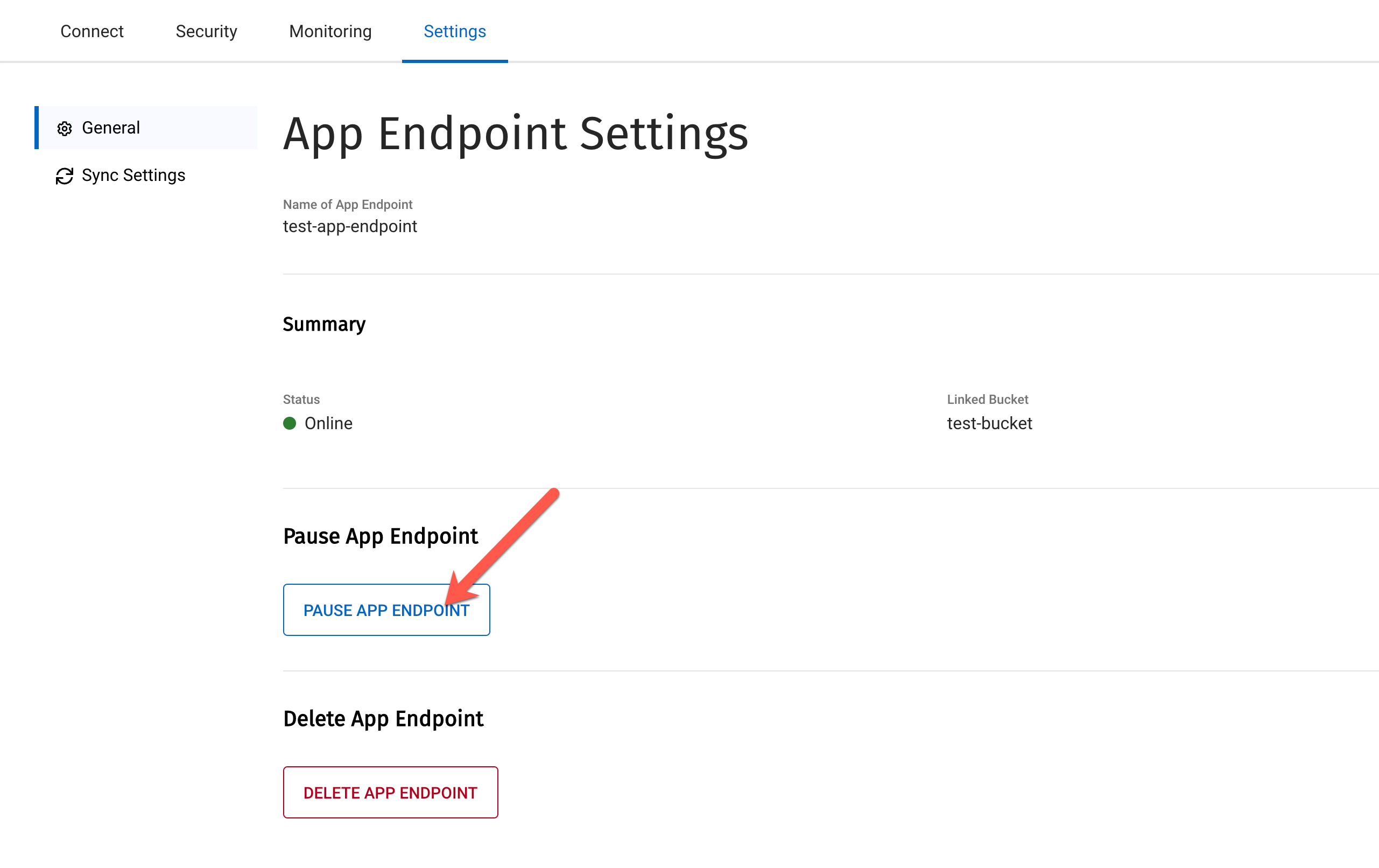 pause app endpoint