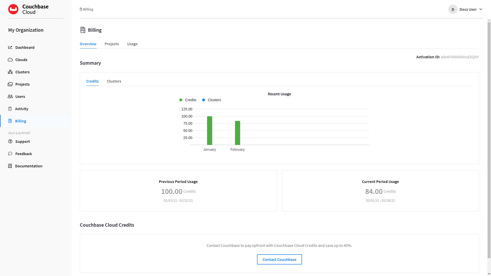 Manage Billing Couchbase Docs