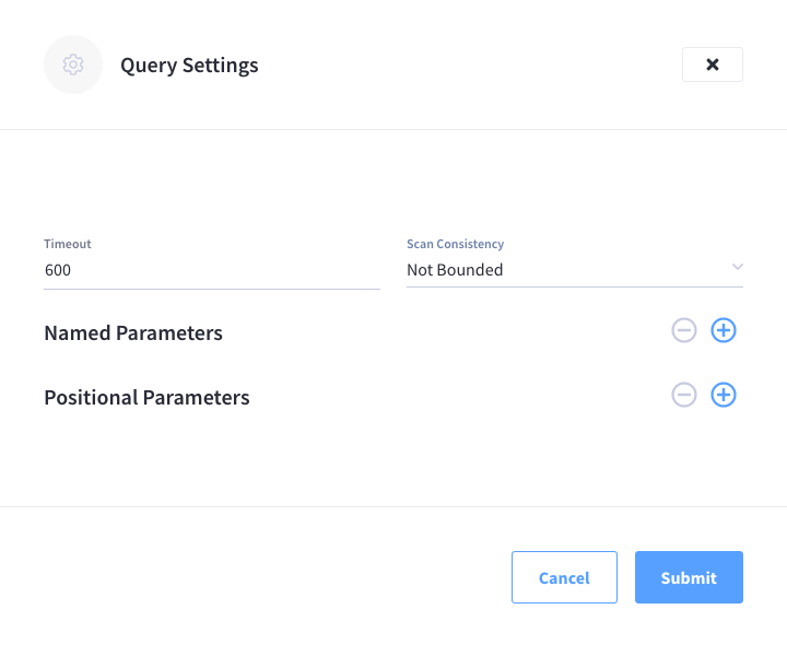 The 'Query Settings' flyout menu for the Analytics Workbench.