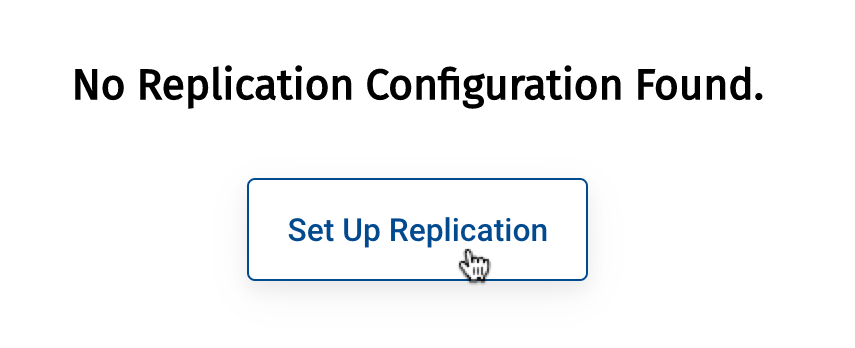 The 'Set Up Replication' button.
