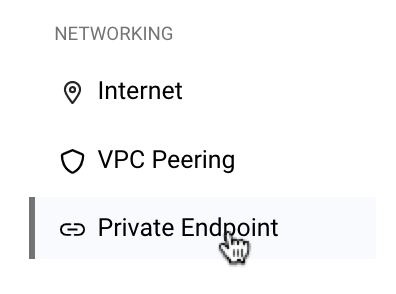 The Private Endpoint tab.