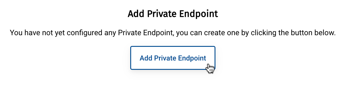 The Add Private Endpoint button.