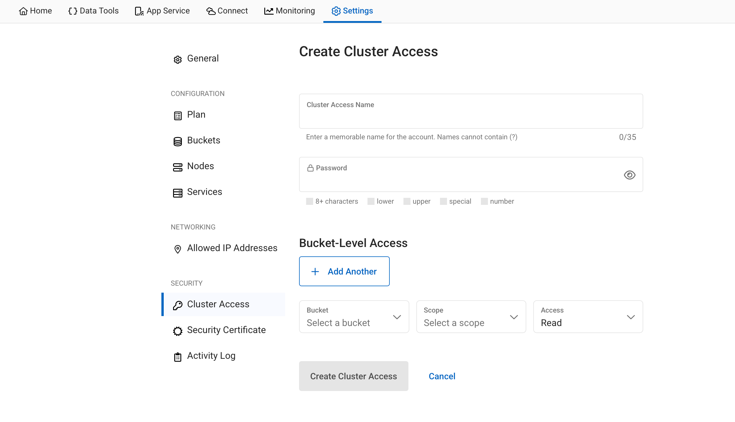 new cluster access