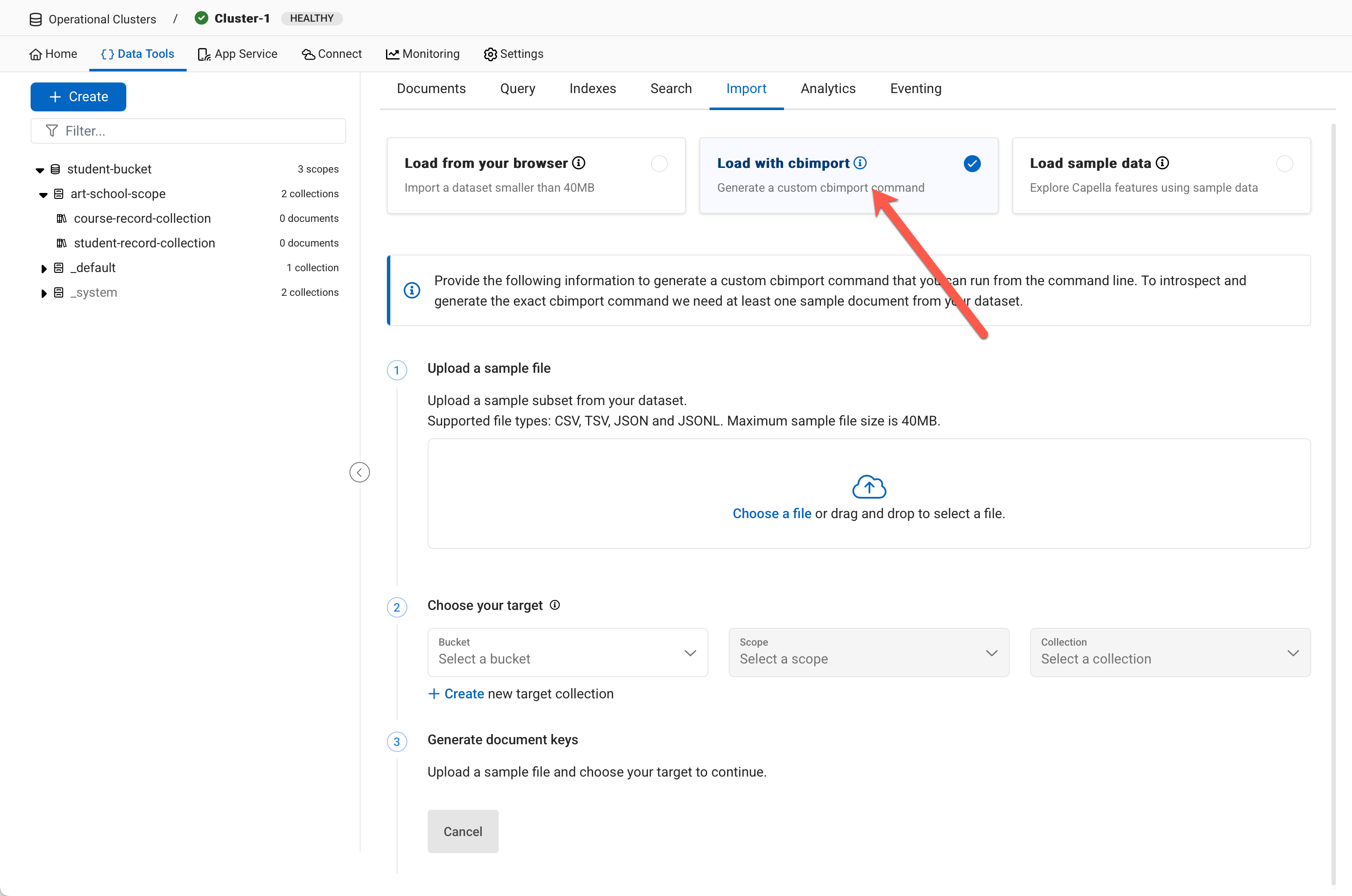 select cbimport