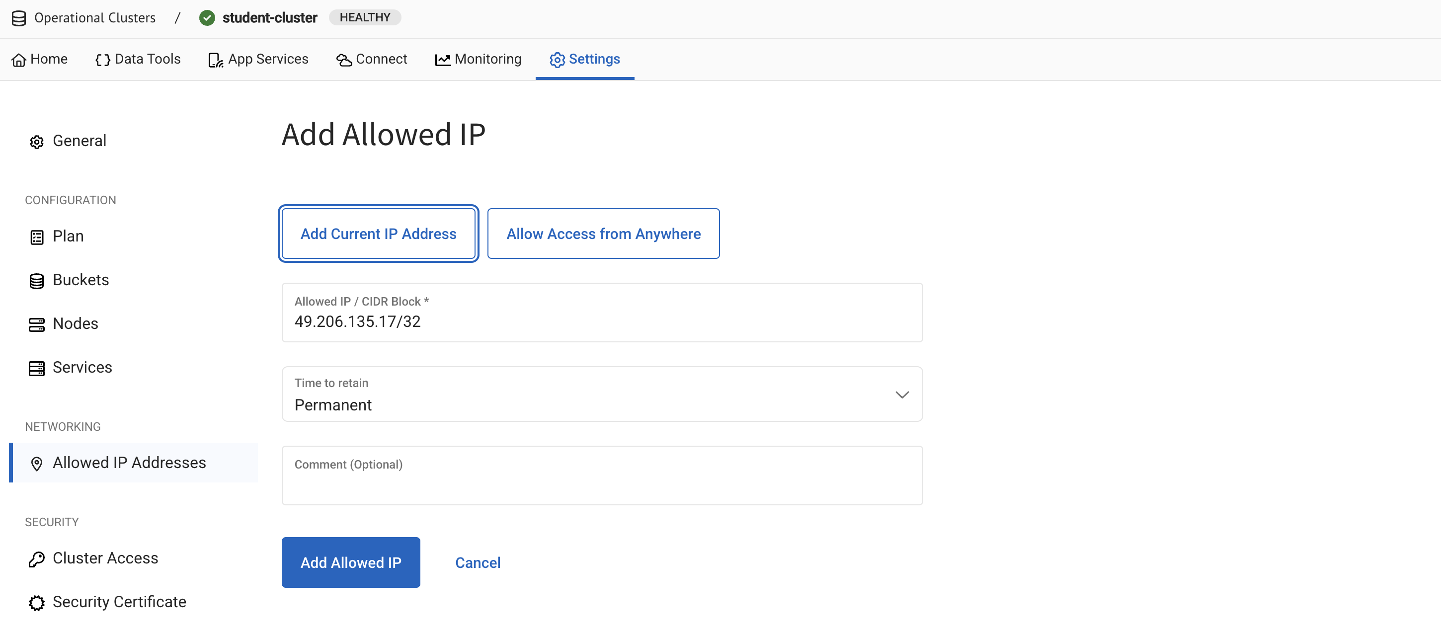 Add an allowed IP address