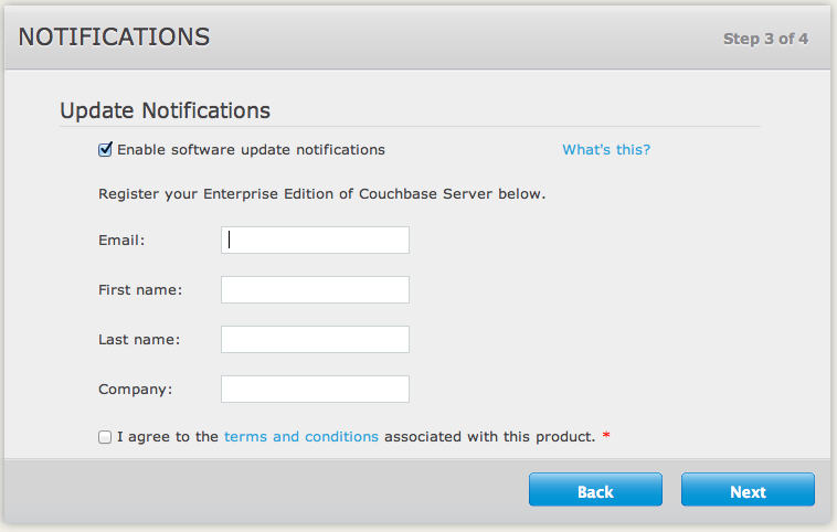 Couchbase Serverのセットアップ：ステップ3