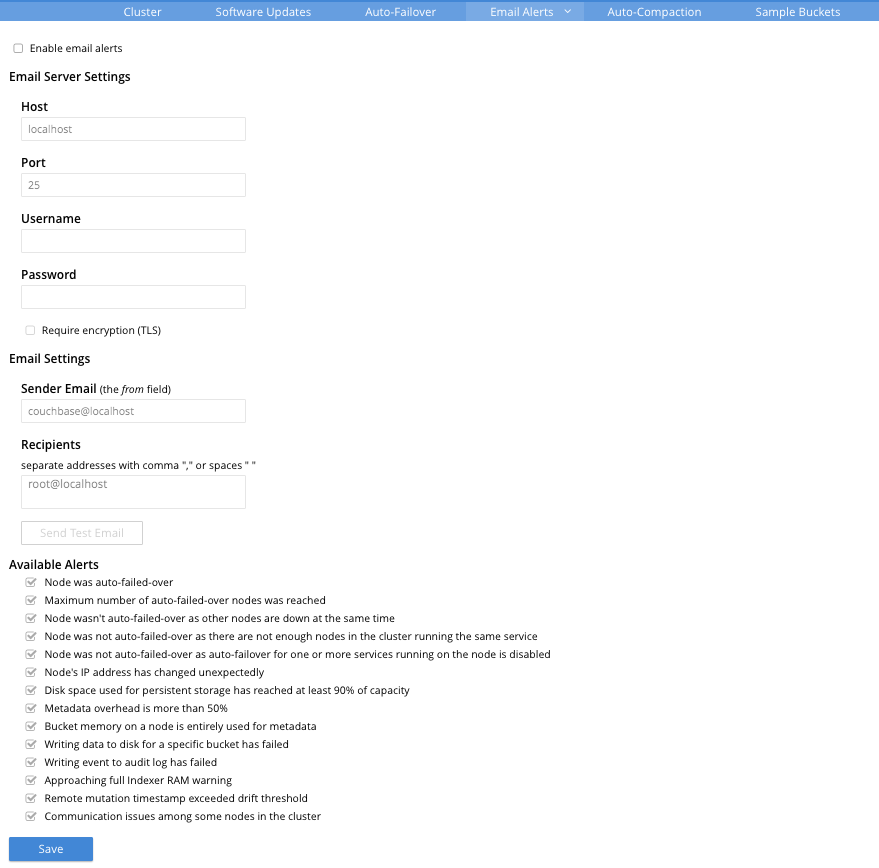 settings alerts