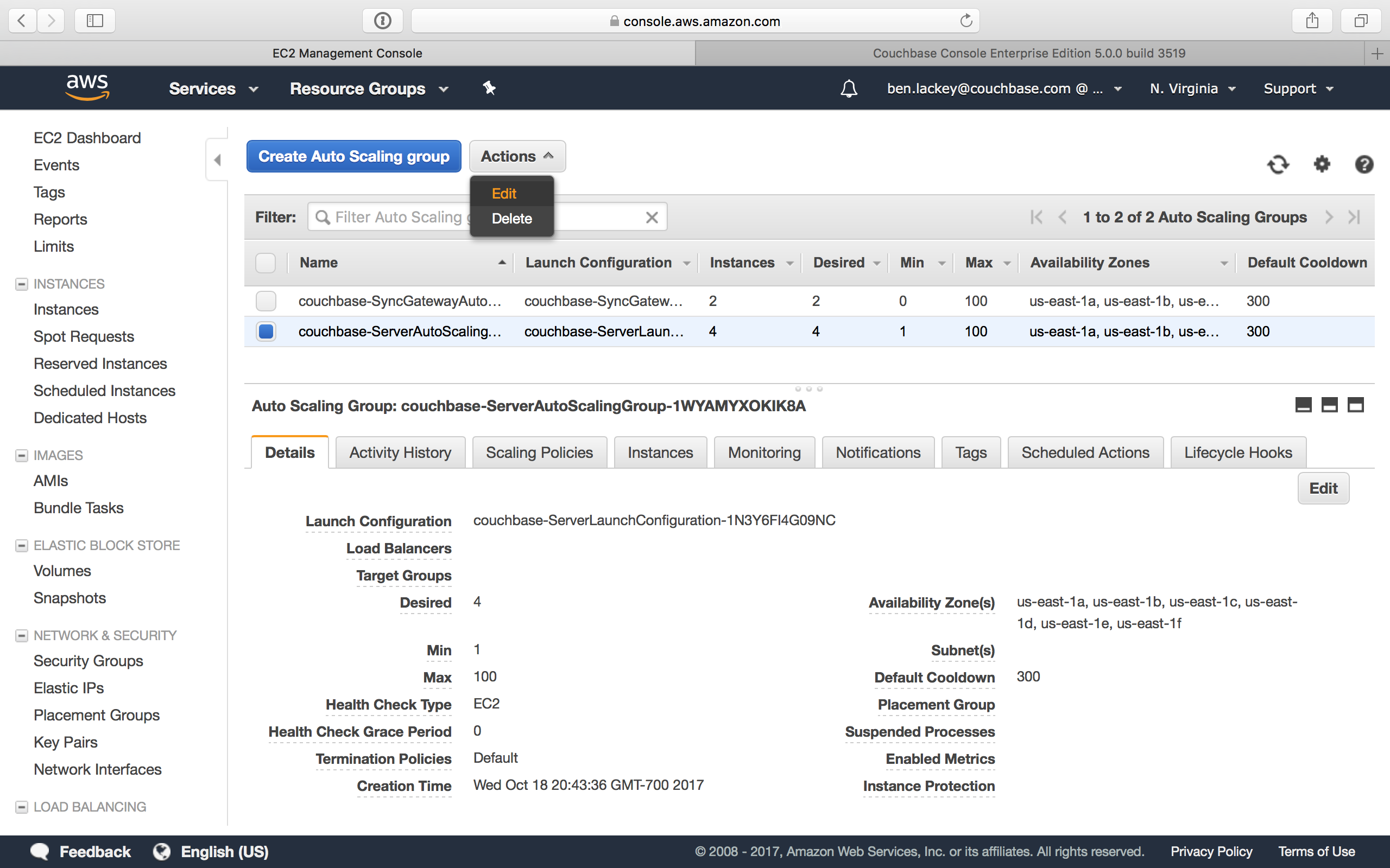 aws ec2 couchbase server auto scaling group edit