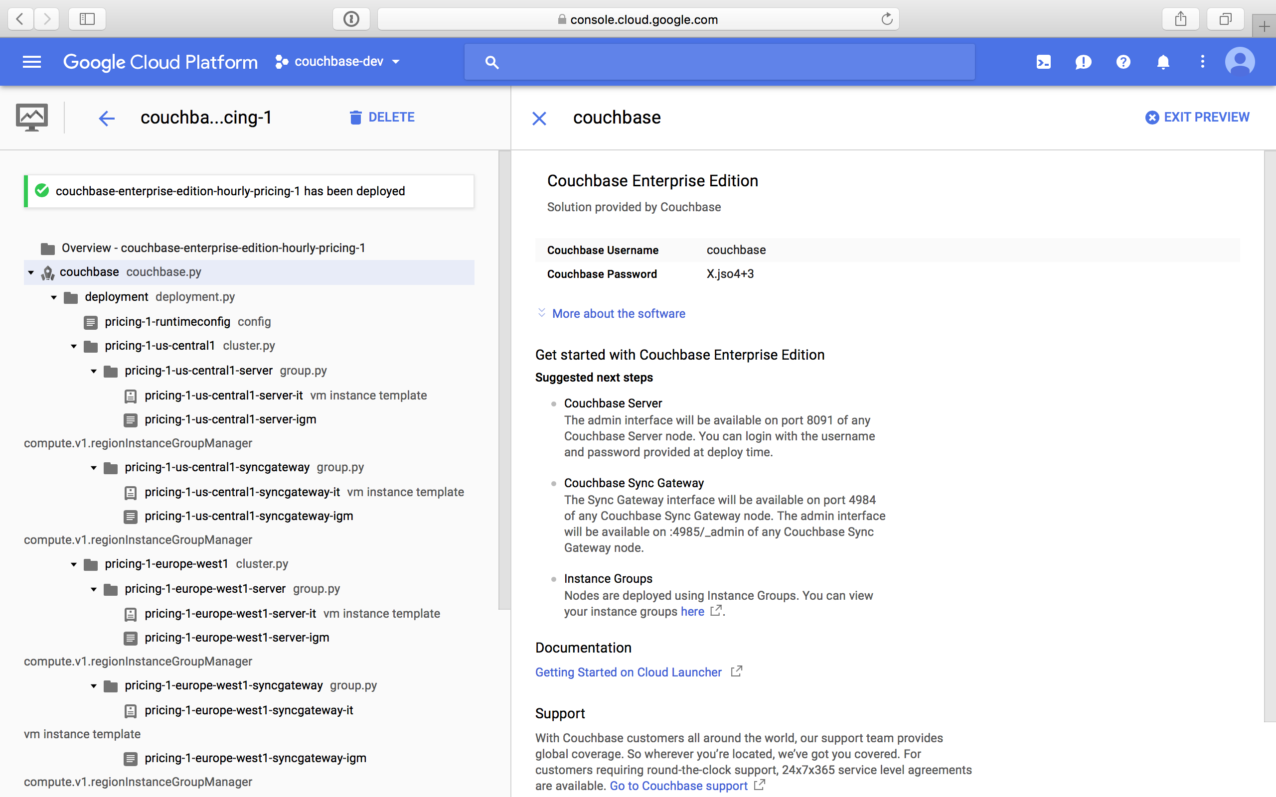 gcp new couchbase ee deploy done