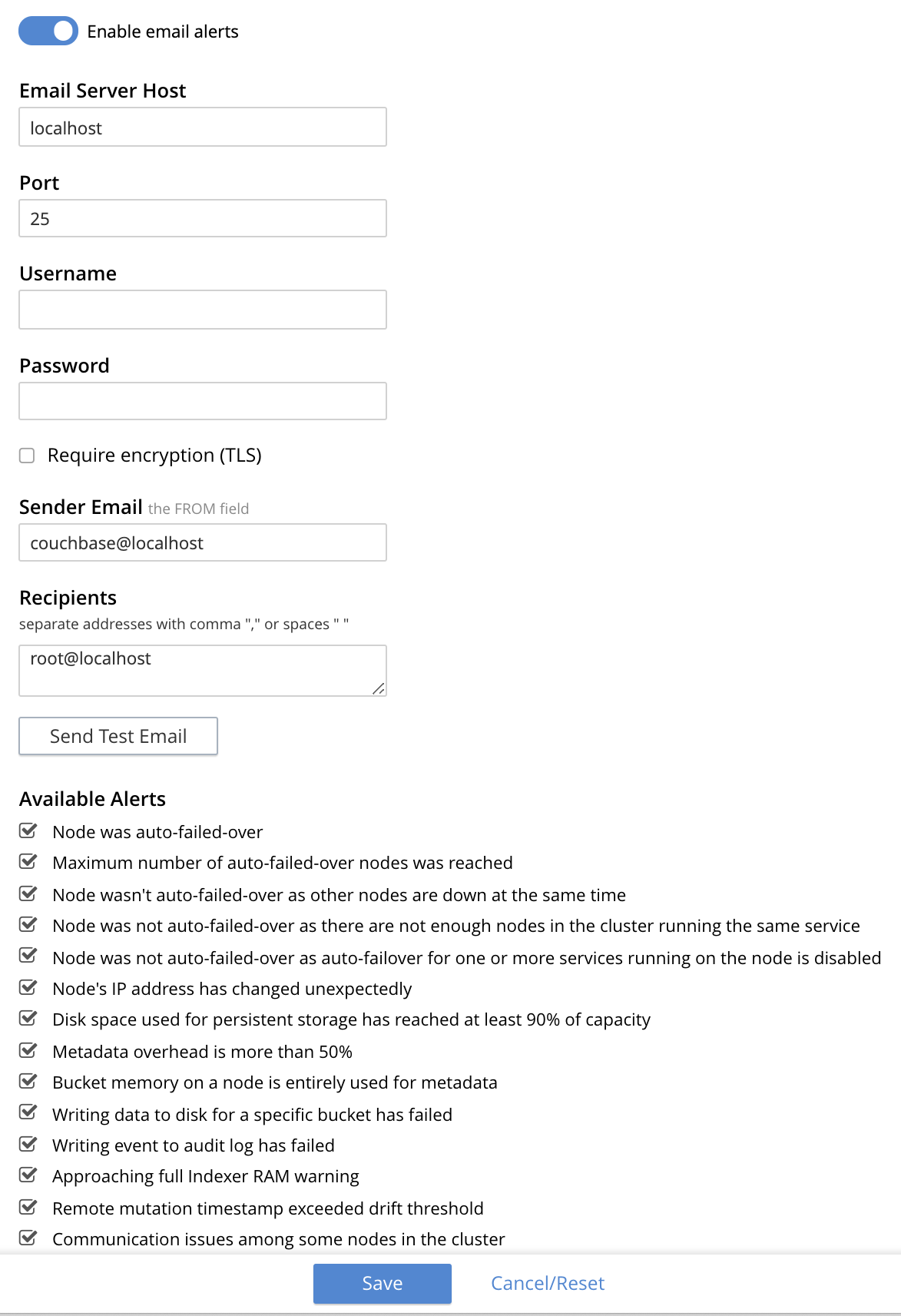 settings alerts