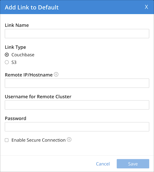 The Add Link dialog with remote link options displayed