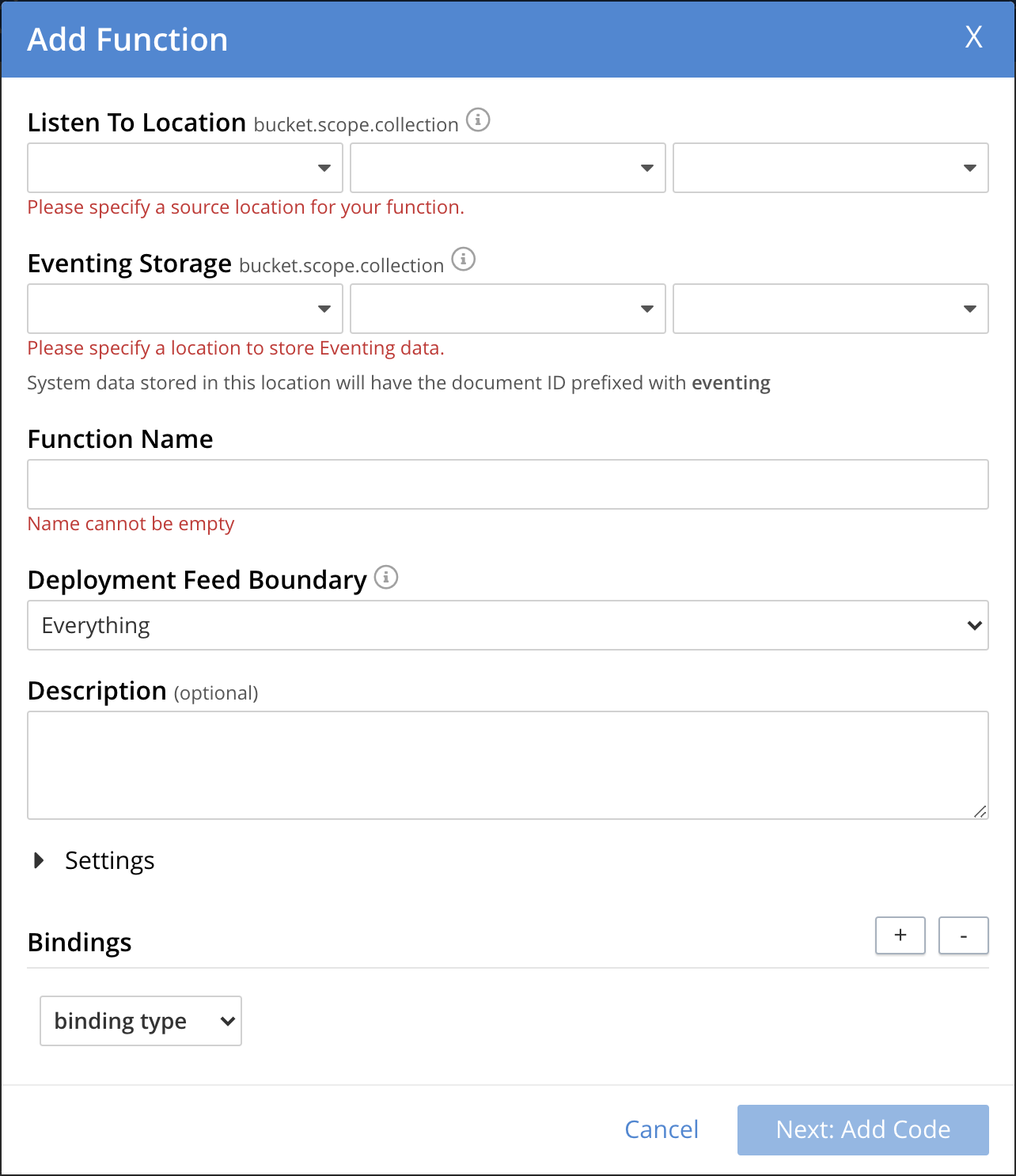 addfunc 01 empty settings