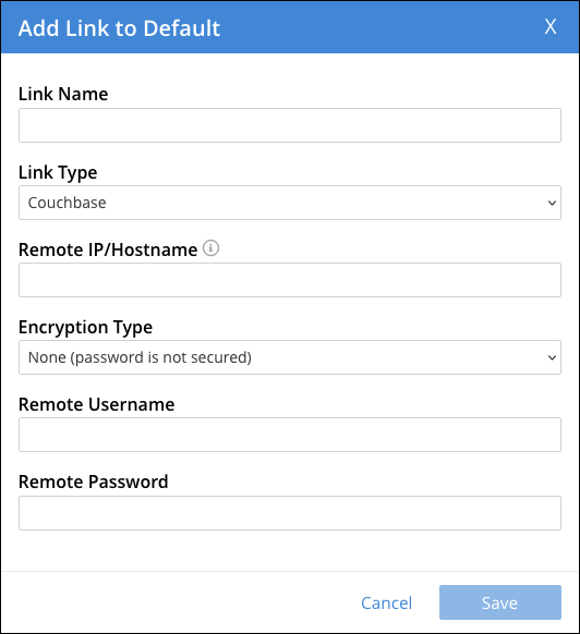 The Add Link dialog with remote link options displayed
