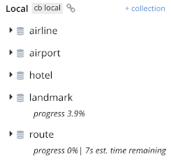 Collection showing ingestion progress