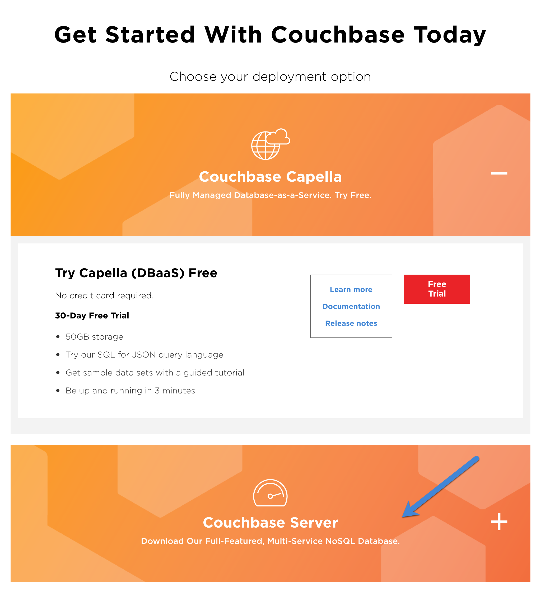 Couchbase download page