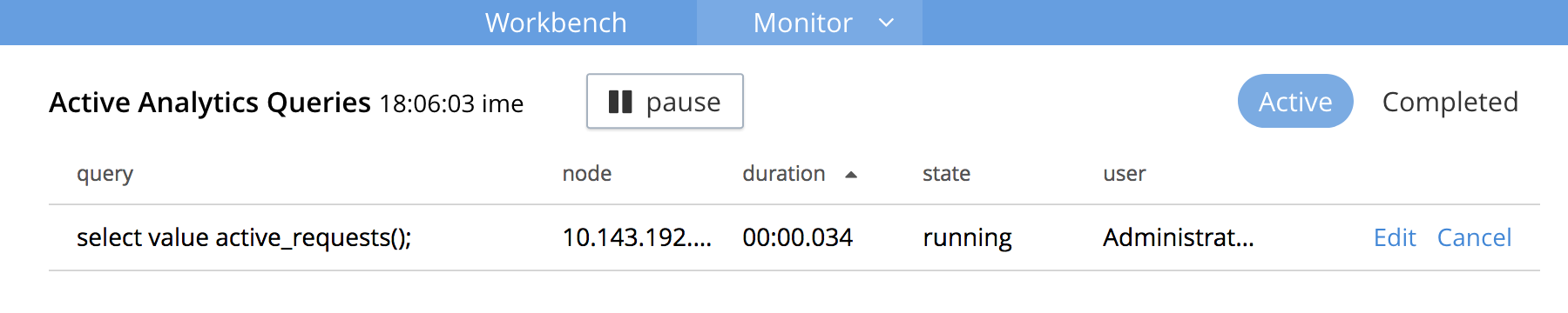 active analytics queries