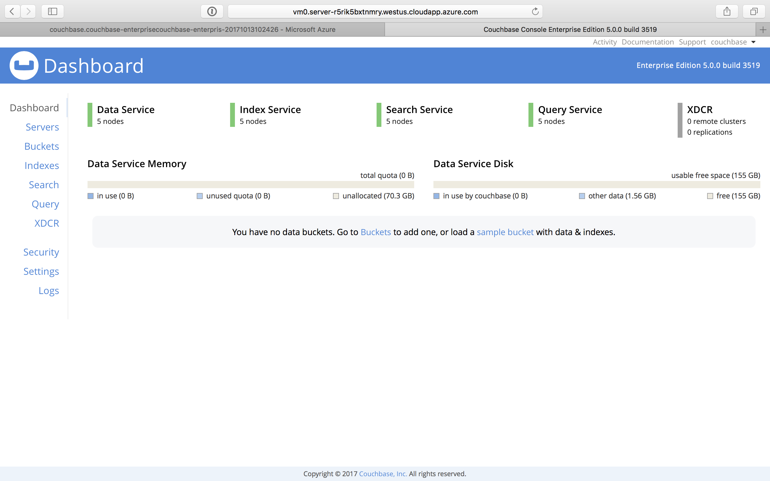 azure cb web console dashboard