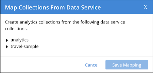 The Map Collections From Data Service dialog