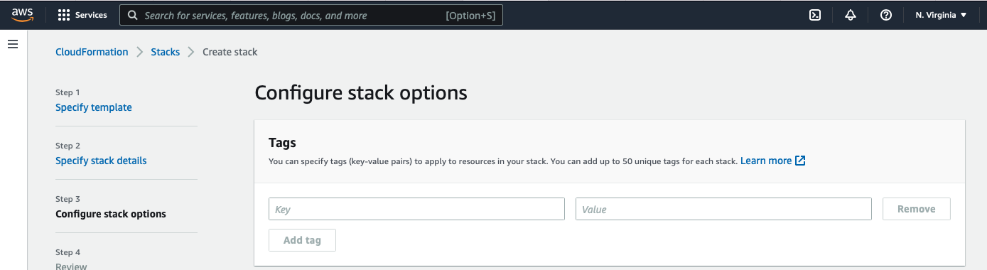 aws marketplace Sync Gateway Configure Stakc Options