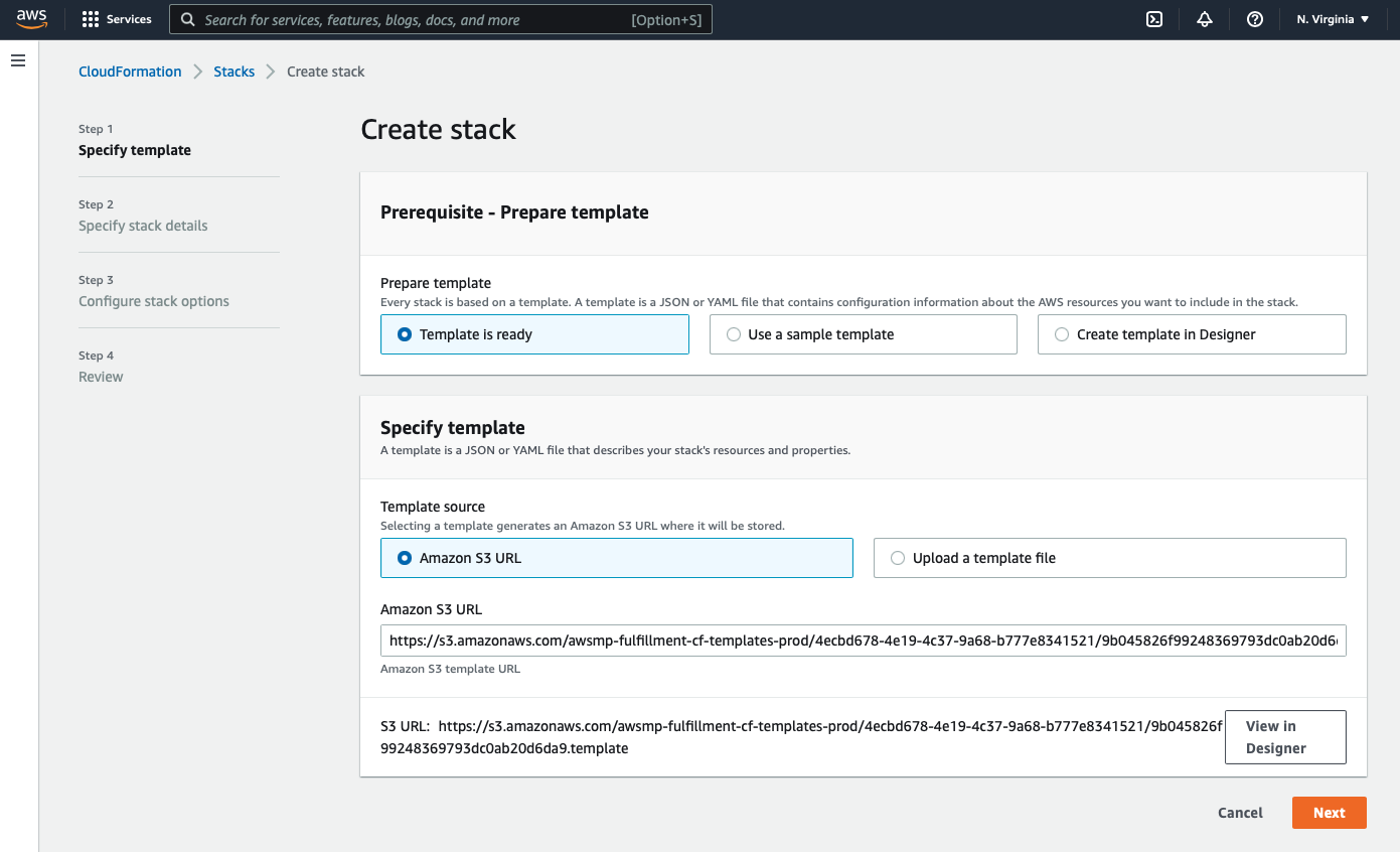 aws marketplace Sync Gateway Create Stack