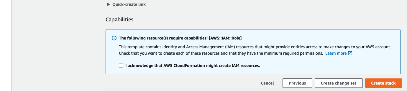 aws marketplace Sync Gateway create stack review options ack