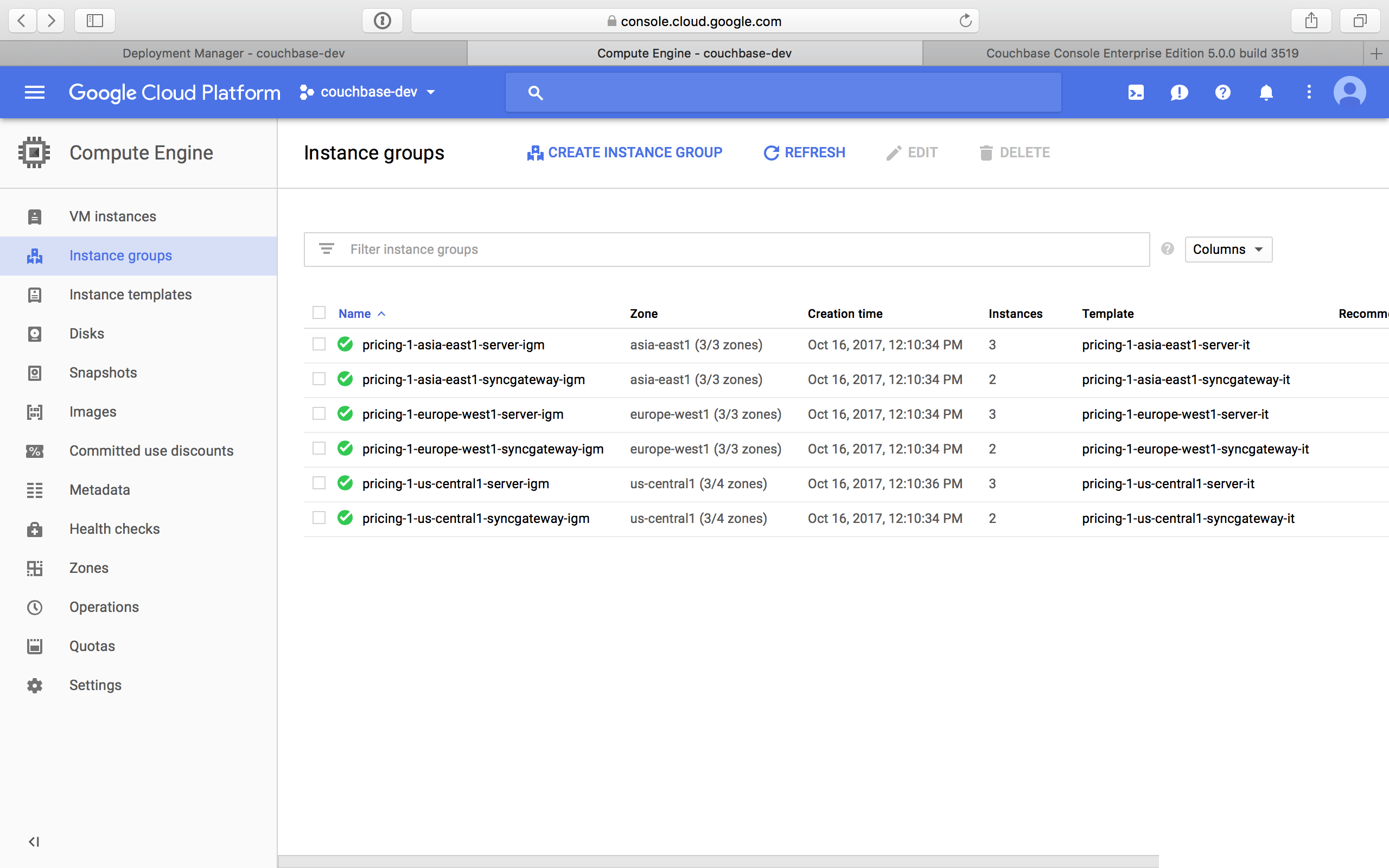 gcp instance groups