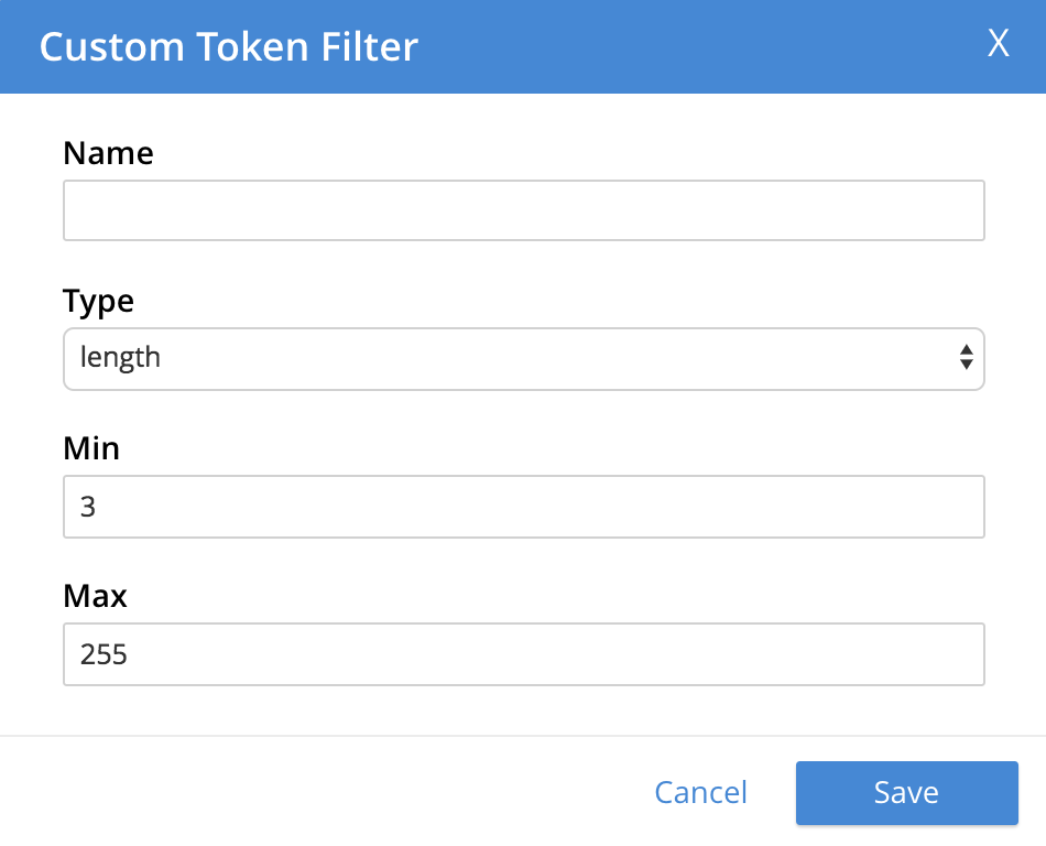 fts custom filters token filter dialog initial
