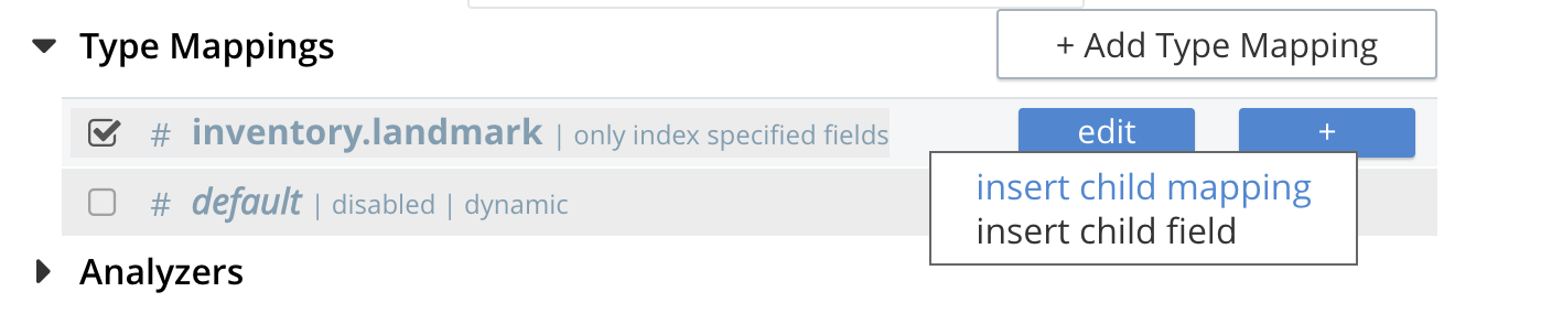 fts index menu2 nondefault select