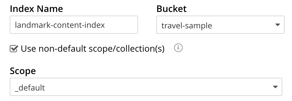 fts select nondefault scope collections
