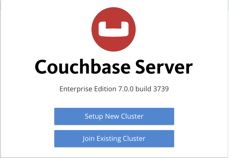 The Couchbase Server welcome dialog