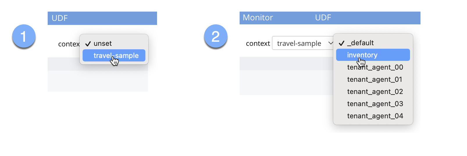 switch context to travel sample