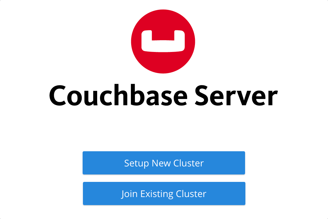 The Couchbase Server setup screen.