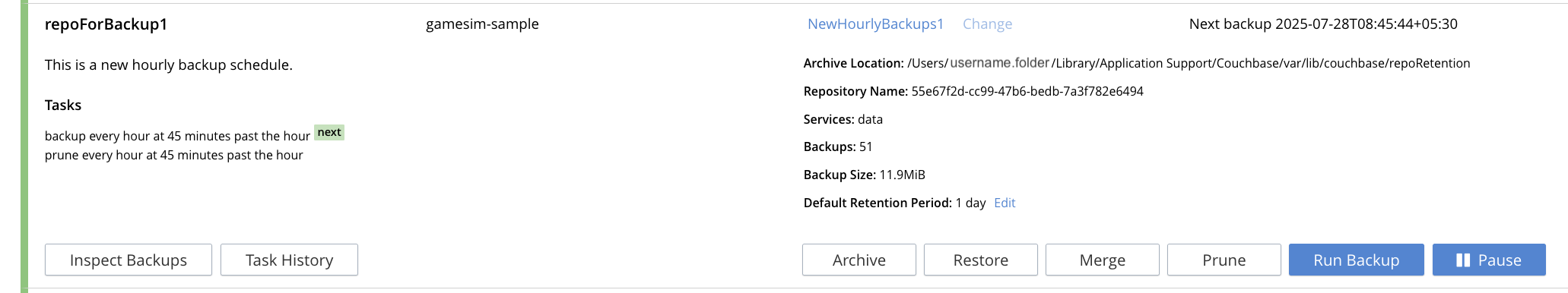 delete backup screen