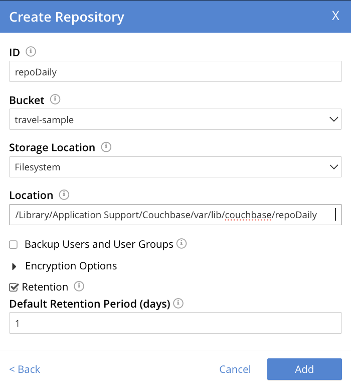 set retention period