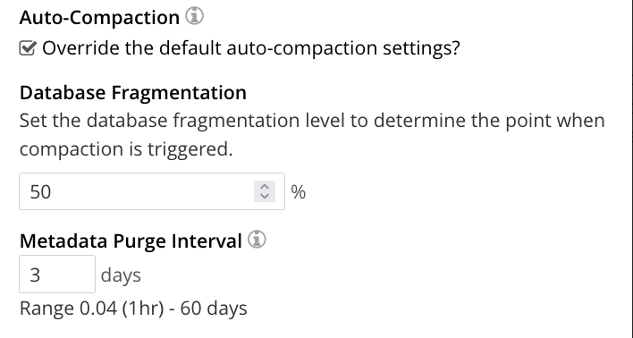 bucket auto compaction settings