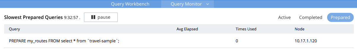 query monitor prepared