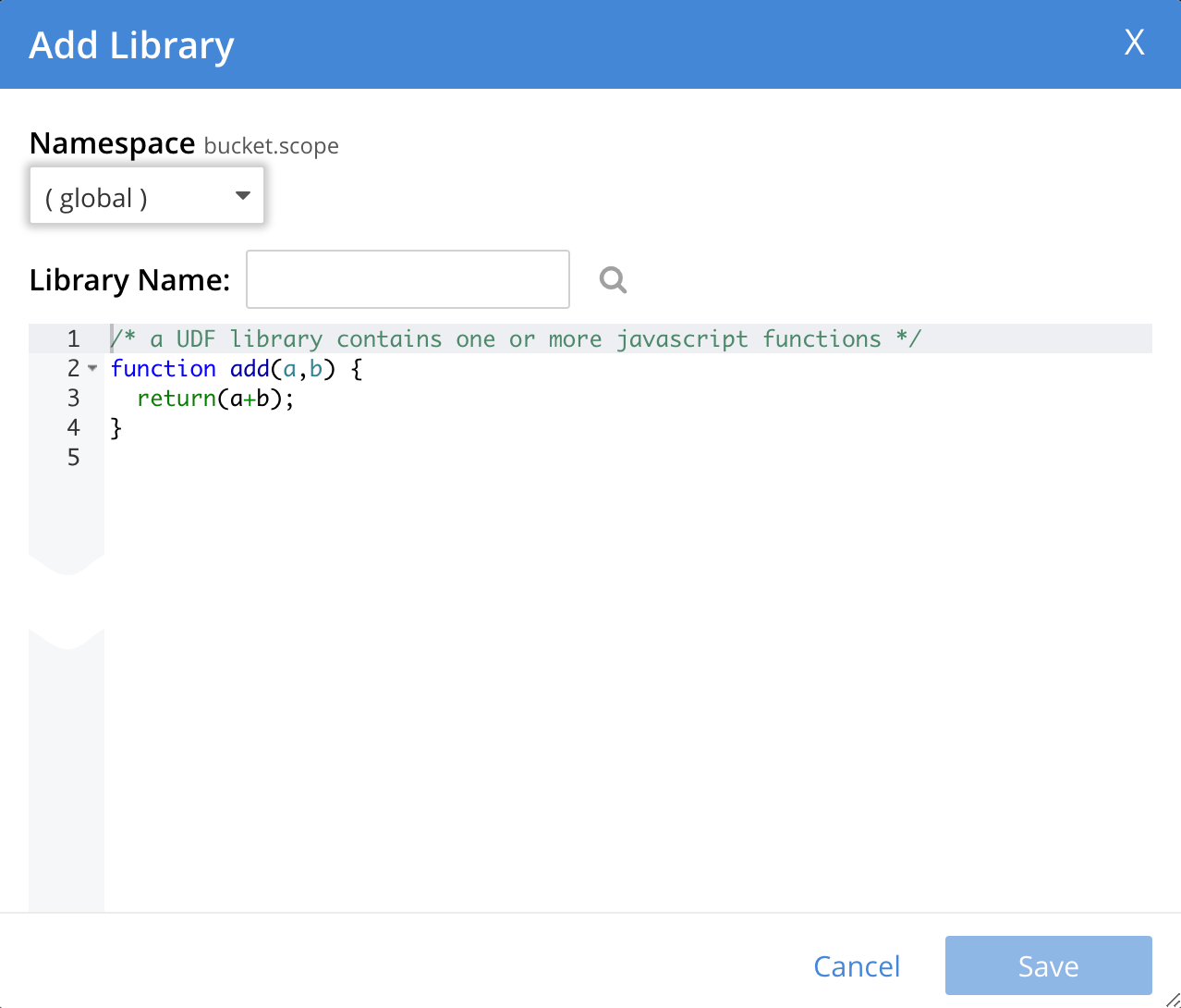 add javascript library screen