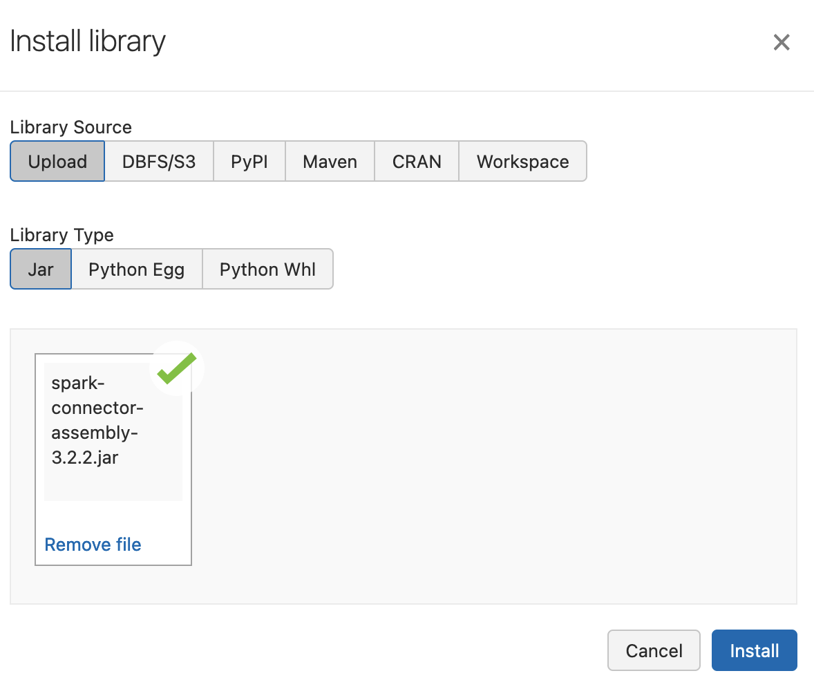 Databricks Cluster Library Loaded