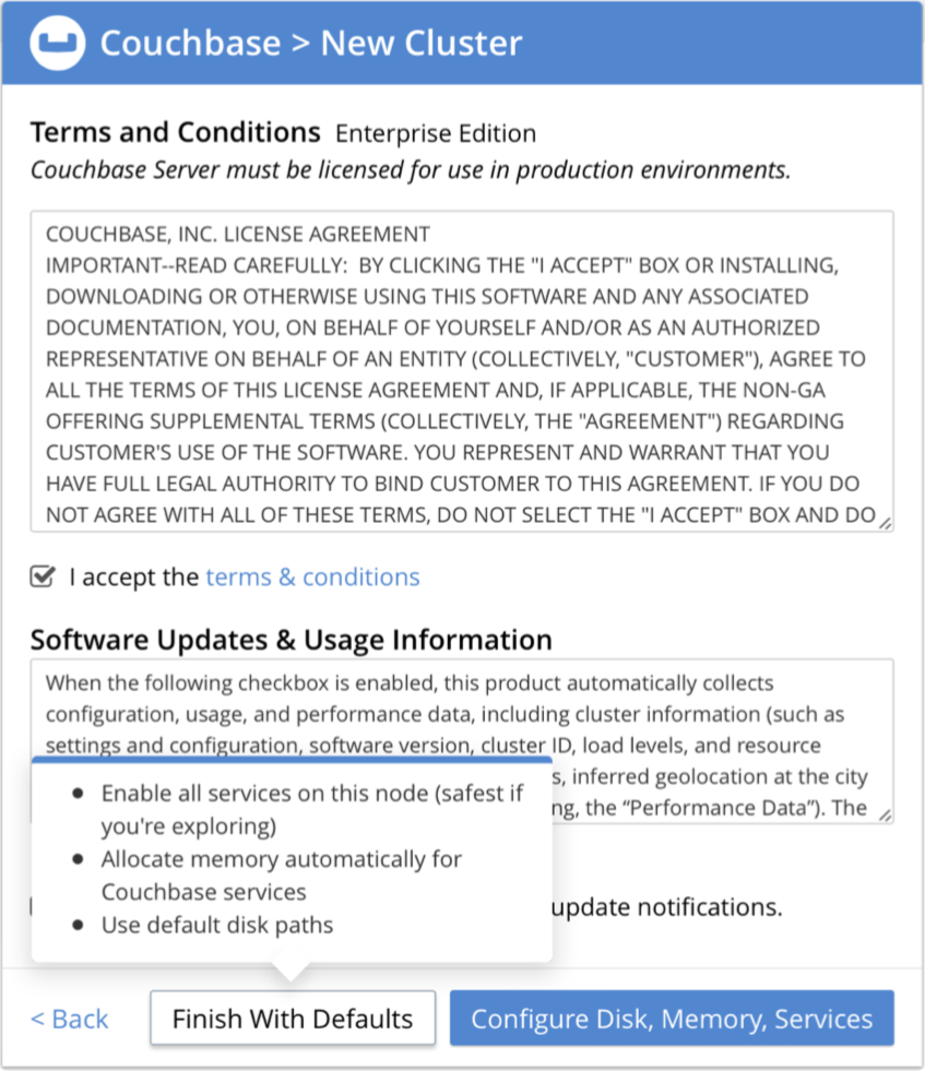 Enable Couchbase Analytics Service Default