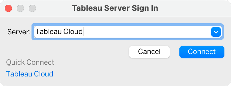 Sign into Tableau Cloud