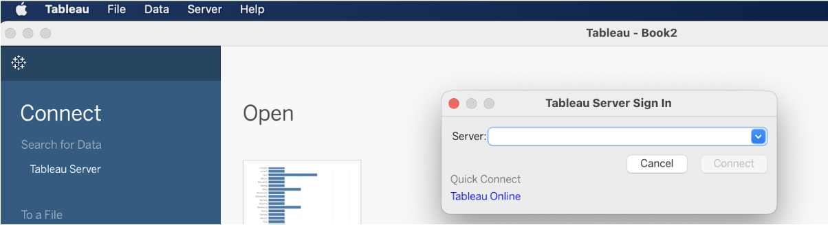 Connect to Tableau Server