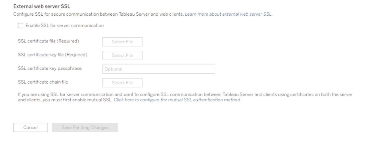 Tableau Server SSL Configuration